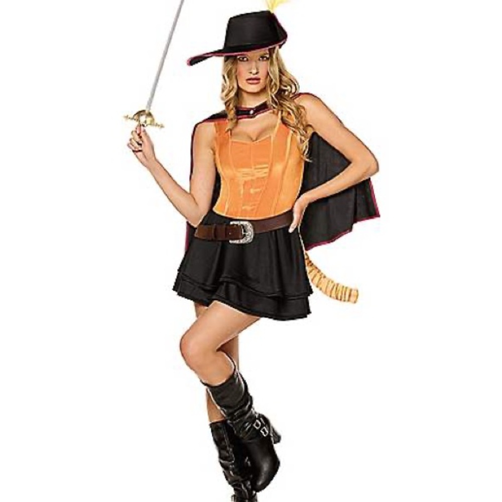 Spirit Puss in Boots Costume - Orange and Black